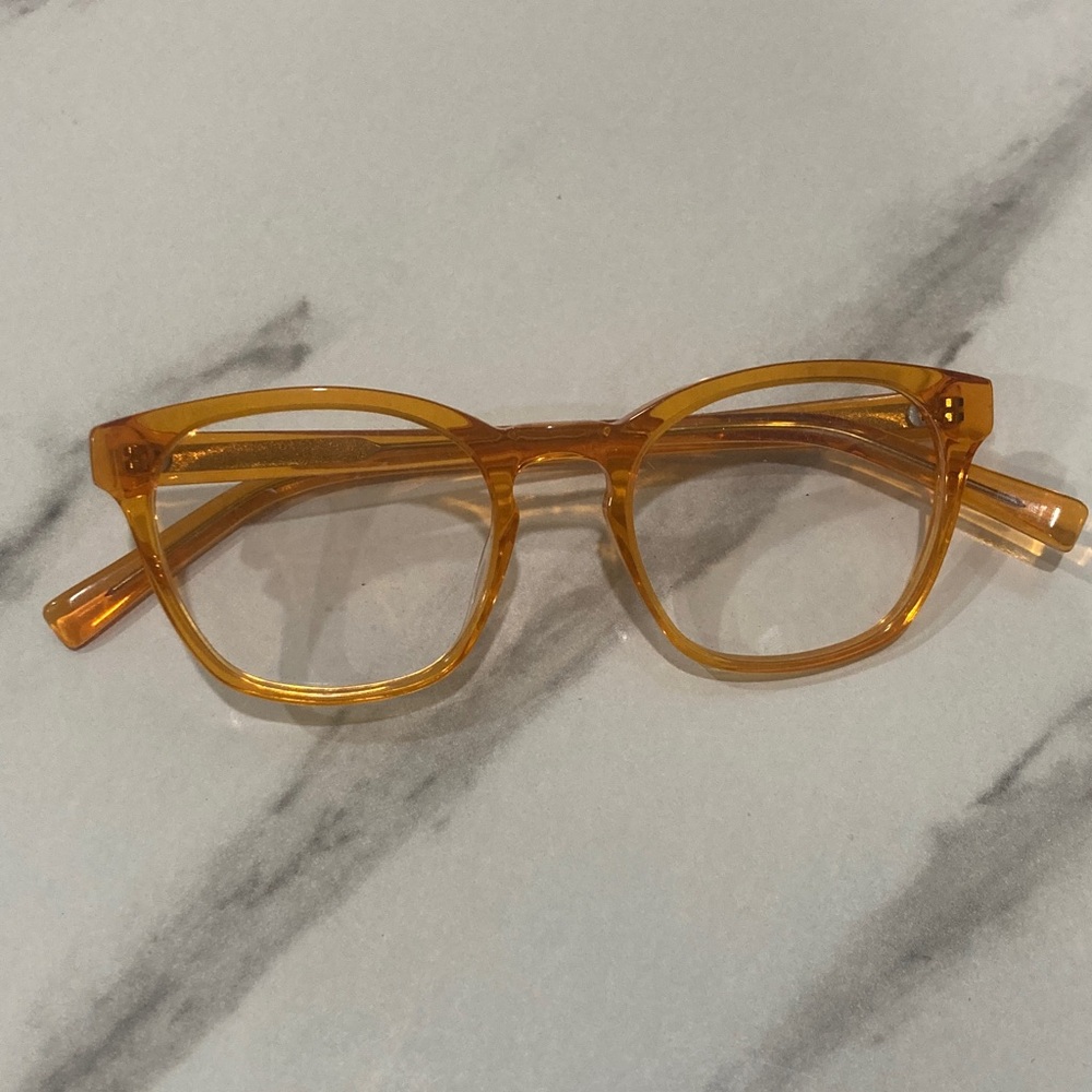 Diff Eyewear Kids Honey Amber Transparent Square Frames